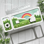 Whimsy Stamps Terrific Slim Tickets and Ticket Windows Die Set sheep in a field