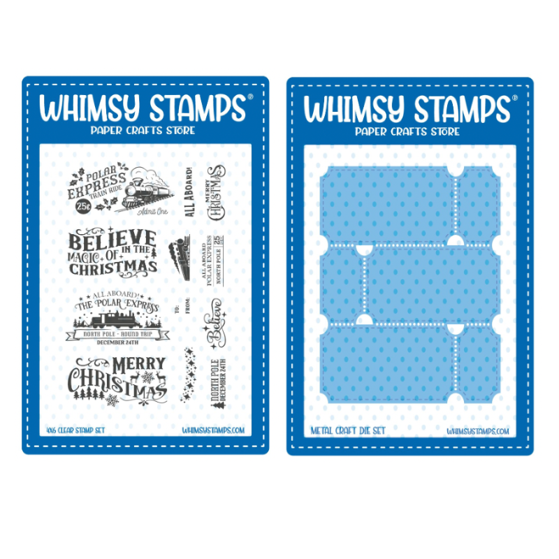 Whimsy Stamps Terrific Tickets Believe Clear Stamps and Terrific Tickets Die Set