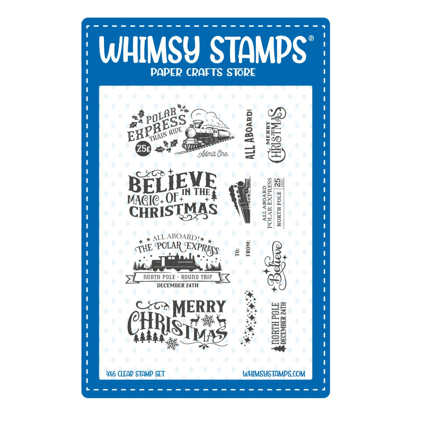 Whimsy Stamps Terrific Tickets Believe Clear Stamps and Terrific Tickets Die Set image 1