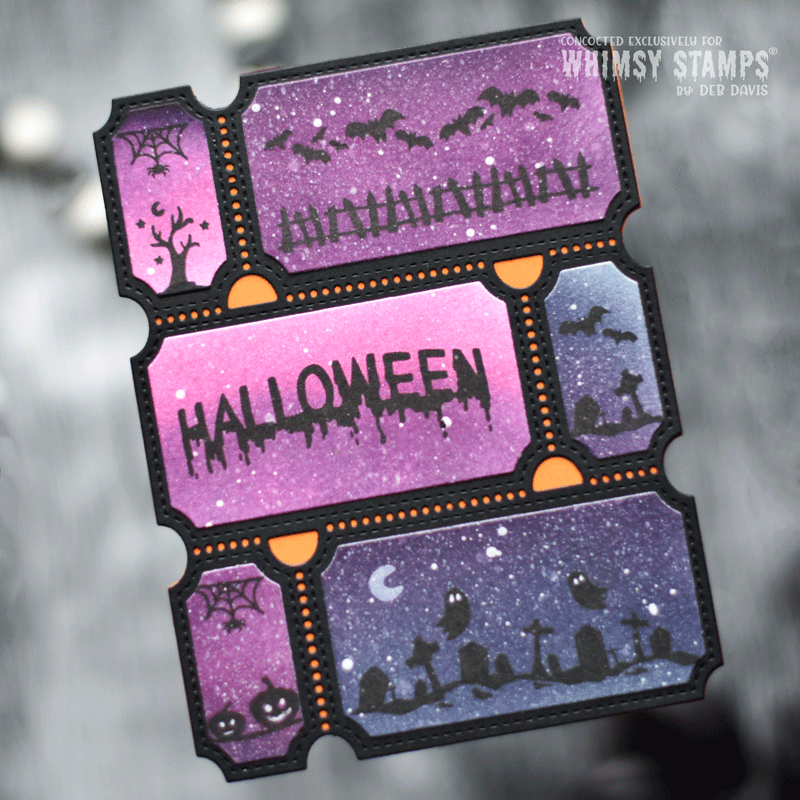 Whimsy Stamps Terrific Tickets Dies wsd036 purple