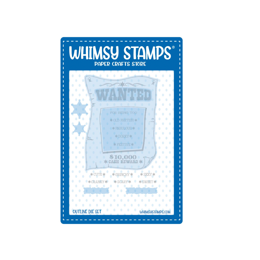 Whimsy Stamps Wanted Poster Outline Dies wsd032
