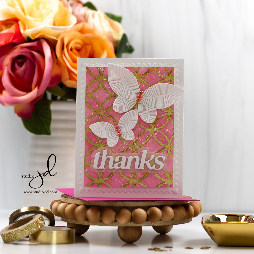 Simon Says Stamp Whirl Butterflies Wafer Dies s863 Celebrate Thanks Card | color-code:ALT11