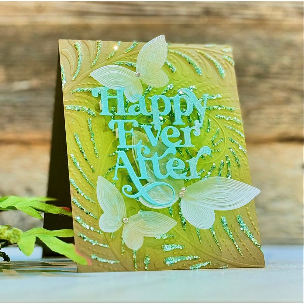 Simon Says Stamp Whirl Butterflies Wafer Dies s863 Celebrate Wedding Card