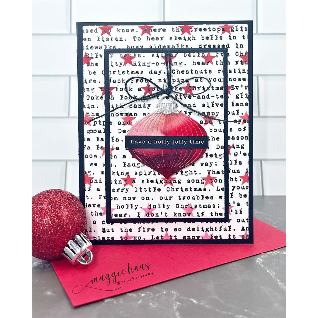 Simon Says Clear Stamp White Christmas Text 1228ss Christmas Card