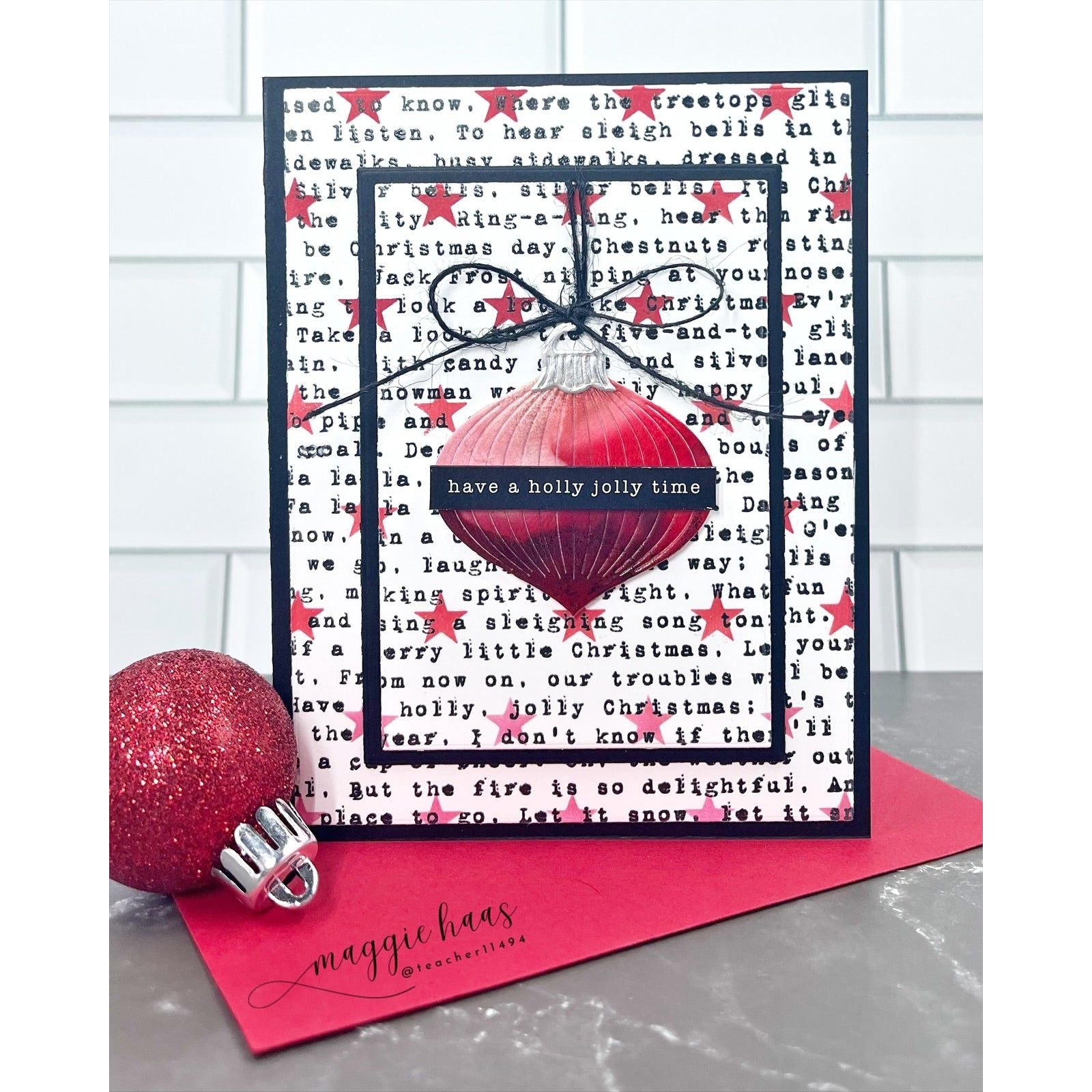 Simon Says Clear Stamp White Christmas Text 1228ss Christmas Card