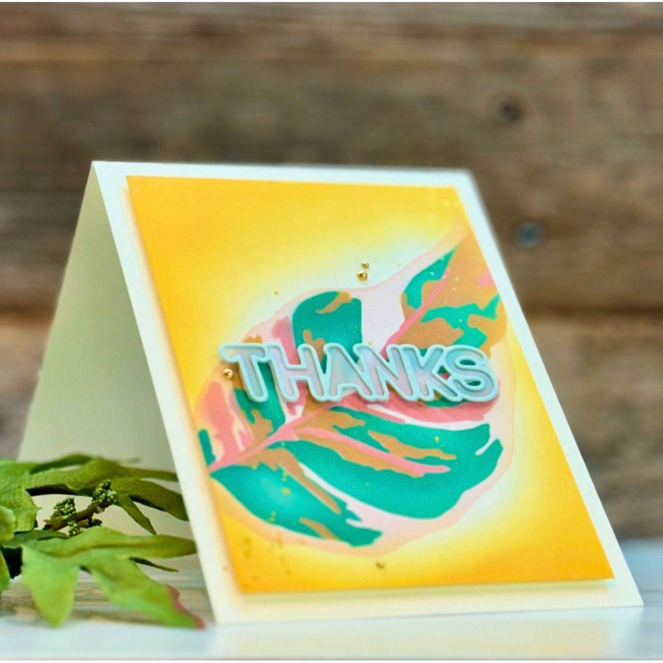 Simon Says Stamp White Fusion Wafer Dies 1289mdc Rain or Shine Thanks Card