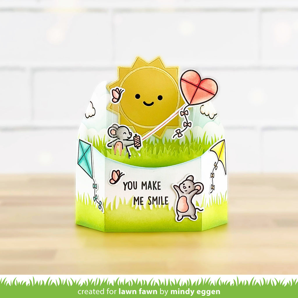 Lawn Fawn Whoosh, Kites! Clear Stamps and Dies Set Make Me Smile