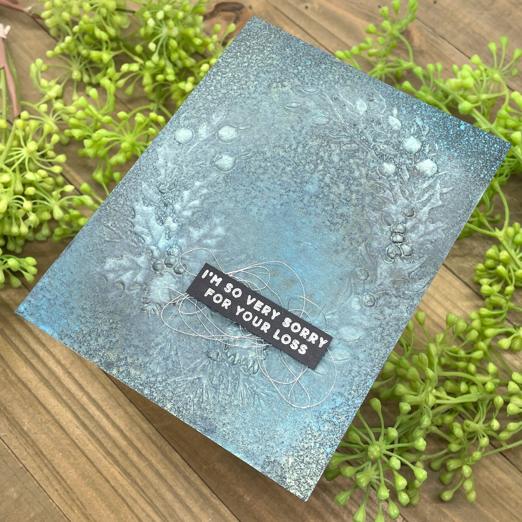 Simon Says Stamp Embossing Folder Wild Berry Wreath sf335 Stamptember Sympathy Card | color-code:ALT01
