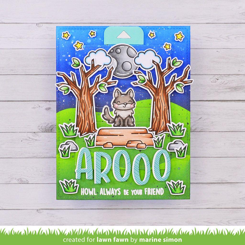 Lawn Fawn Wild Wolves Clear Stamps lf3219 arooo