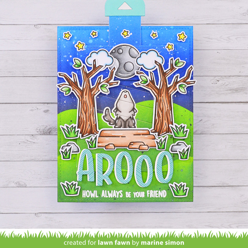 Lawn Fawn Wolf Before 'n Afters Clear Stamps lf3221 arooo