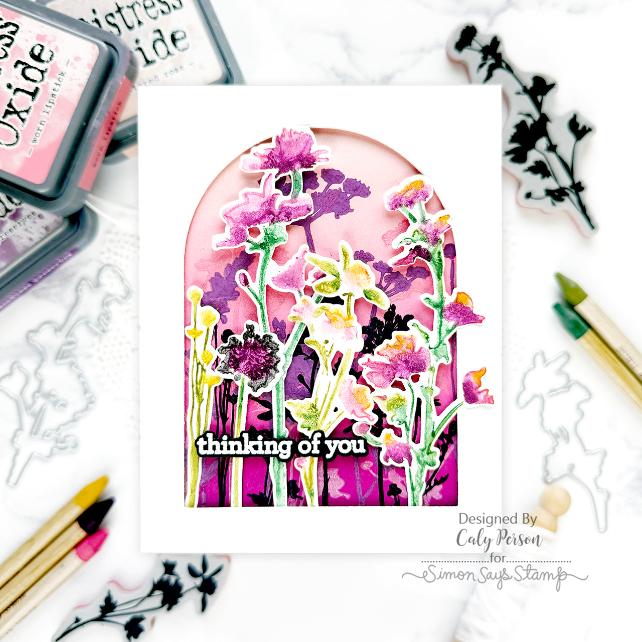 Simon Says Stamp Wildflowers Wafer Dies 253sss Thinking of You Card | color-code:ALT01