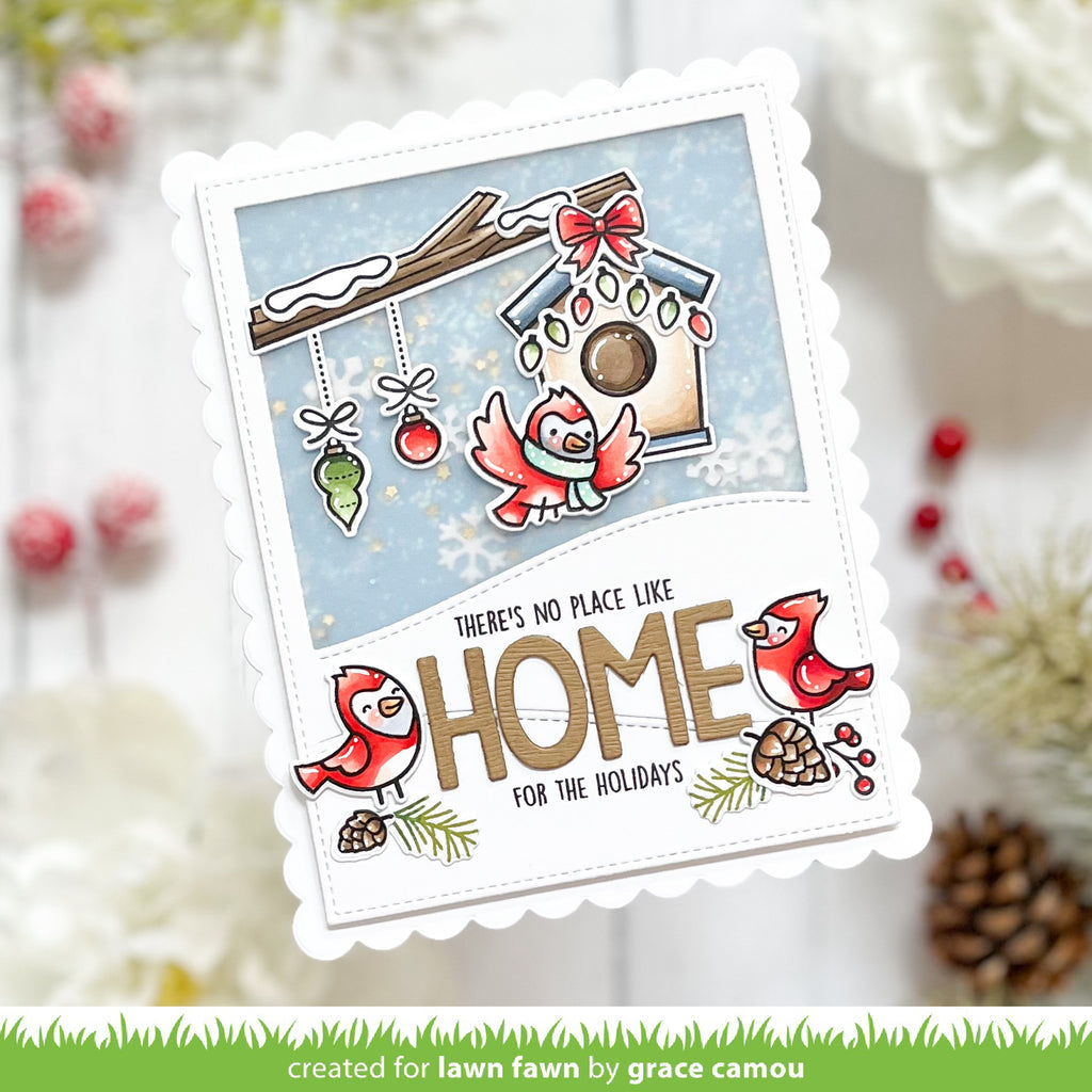 Lawn Fawn Winter Birds Clear Stamps lf3225 no place like home