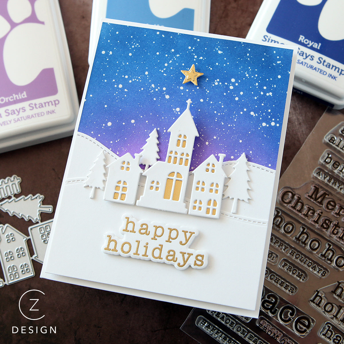 CZ Design Winter Village Wafer Dies czd217 Season Of Wonder Christmas Card | color-code:ALT04