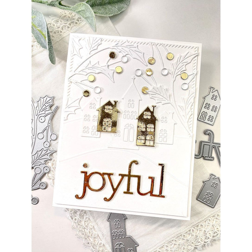 CZ Design Winter Village Wafer Dies czd217 Season Of Wonder Christmas Card