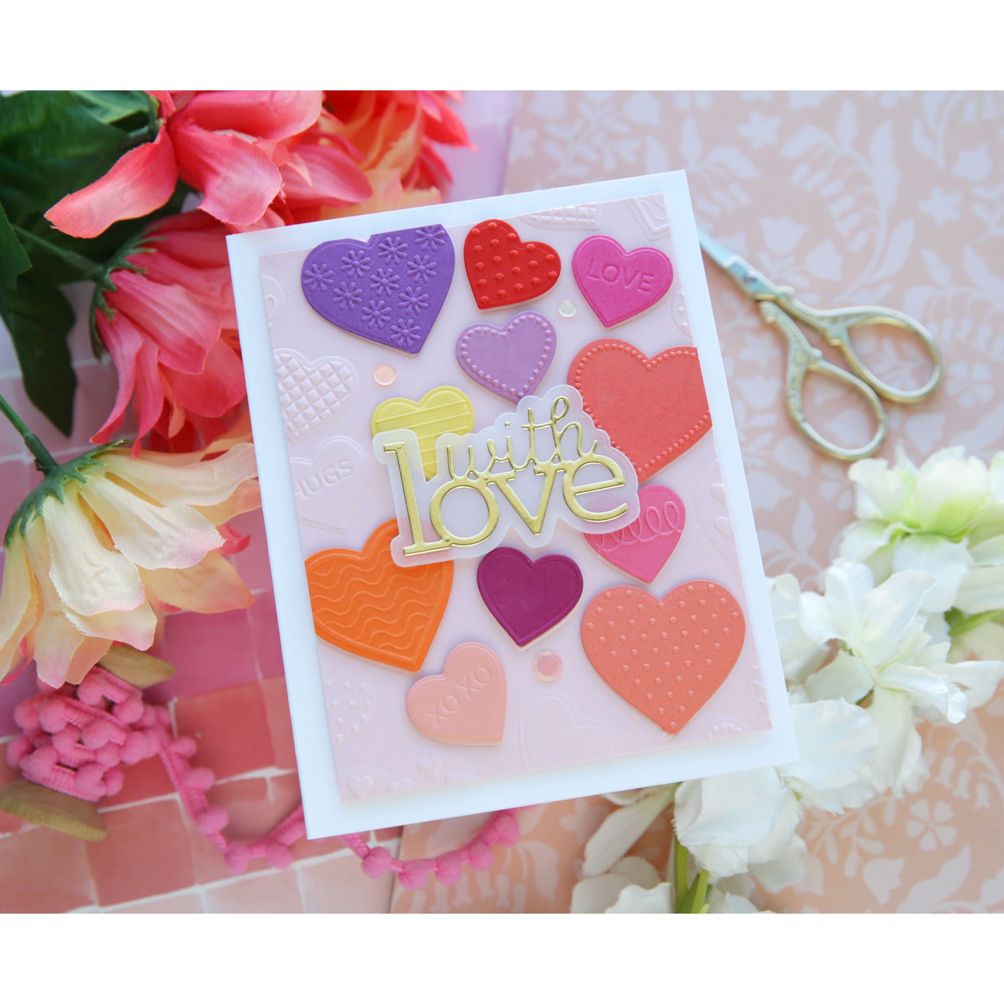 CZ Design With Love Wafer Dies czd290 Beautiful Moments With Love Card | color-code:ALT02