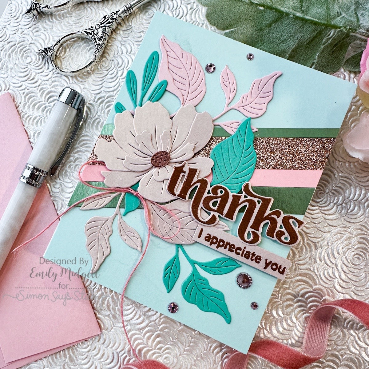 Simon Says Stamp With Thanks Wafer Dies 8010sdc You Are My Favorite Thank You Card | color-code:ALT07