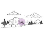 Purple Onion Designs Woodland Horizon Unmounted Cling Stamp pod1383