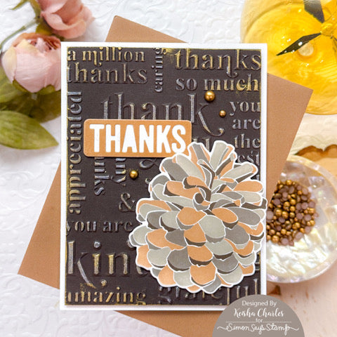 Simon Says Stamp Embossing Folder Words of Gratitude sf527