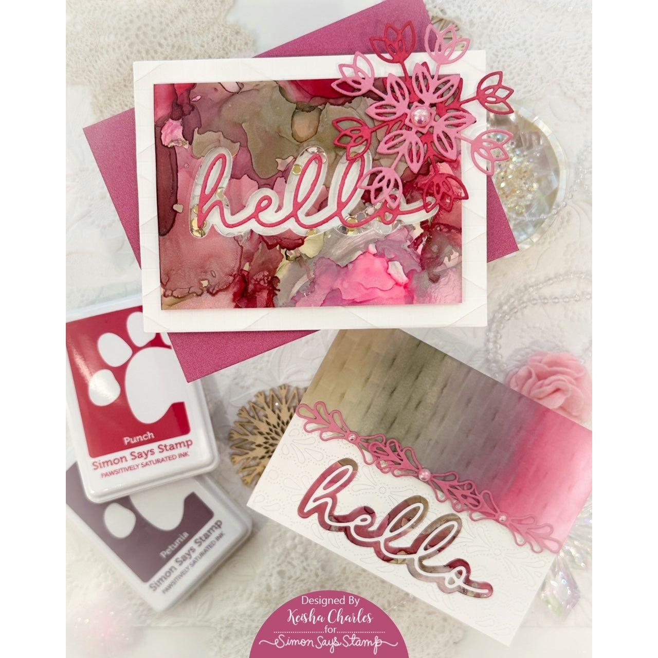 Simon Says Stamp Embossing Folder Woven sf372 Diecember Hello Cards