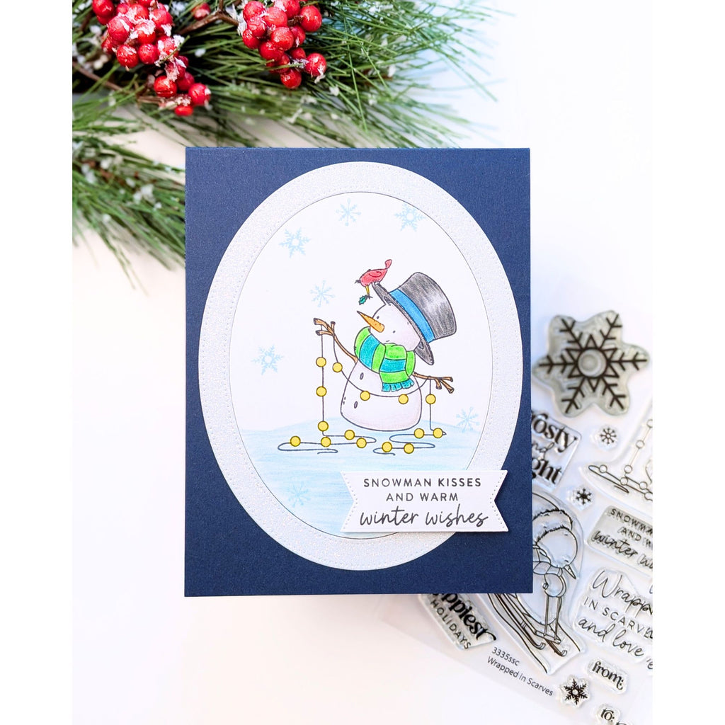 Simon Says Clear Stamps Wrapped in Scarves 3335ssc And Everything Nice Christmas Card