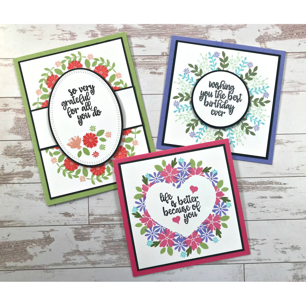 Gina K Designs WREATH BUILDER Clear Stamps 2385 cards