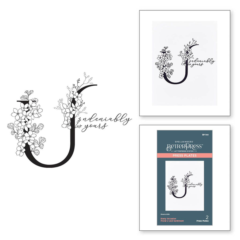 bp-144 Spellbinders Floral U and Sentiment Press Plates product image