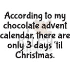 Riley And Company Funny Bones 3 days till Christmas Cling Rubber Stamp rwd-1199