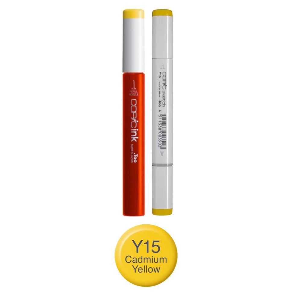 Copic Marker Cadmium Yellow Marker and Refill Bundle Y15
