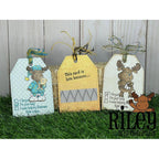 Riley And Company Funny Bones This Card is Late Because Cling Rubber Stamp rwd-1184 cute tags