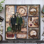 Tim Holtz Etcetera Square Panels ETC021 sepia gentlemen