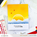 Altenew Sunset Horizon Stencils alt8829 yellow background