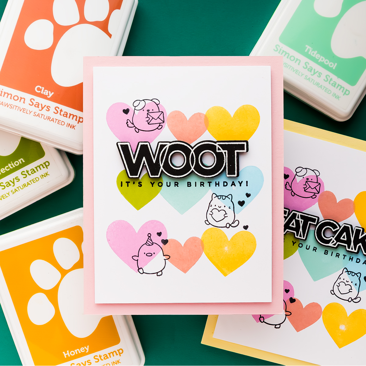 CZ Design Birthday Palooza Wafer Dies czd15c Heart to Heart Birthday Card | color-code:ALT02