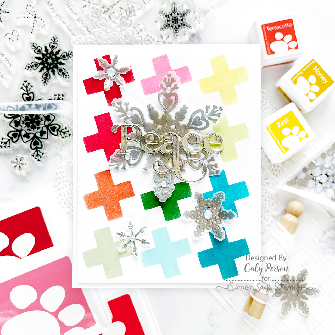 Simon Says Stamp Pawsitively Saturated Ink Cubes Yellow Horizons and Gray Cube Holder Set ssc616set Sweet Wishes | color-code:ALT02