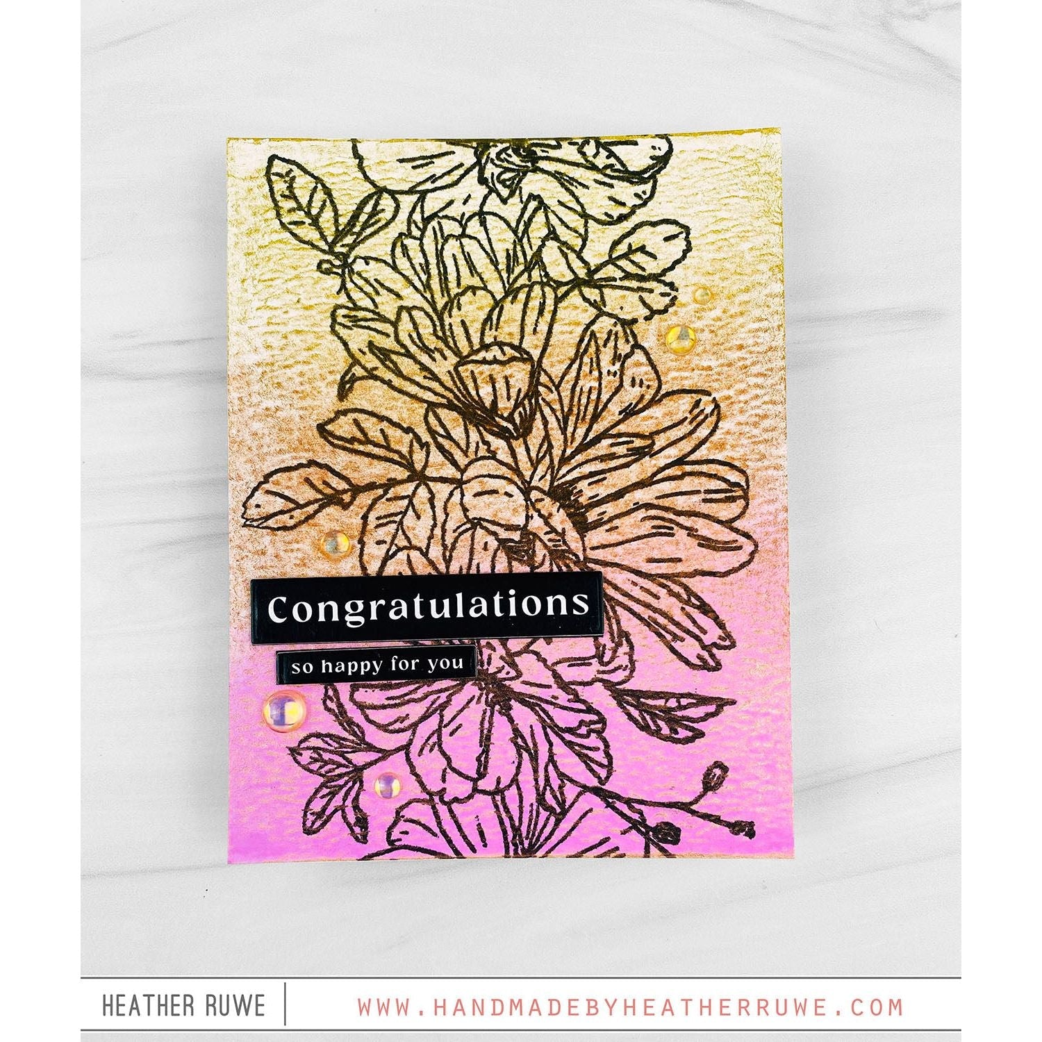 Tim Holtz Fossilized Amber Distress Spritz tdu86314 So Happy For You Card