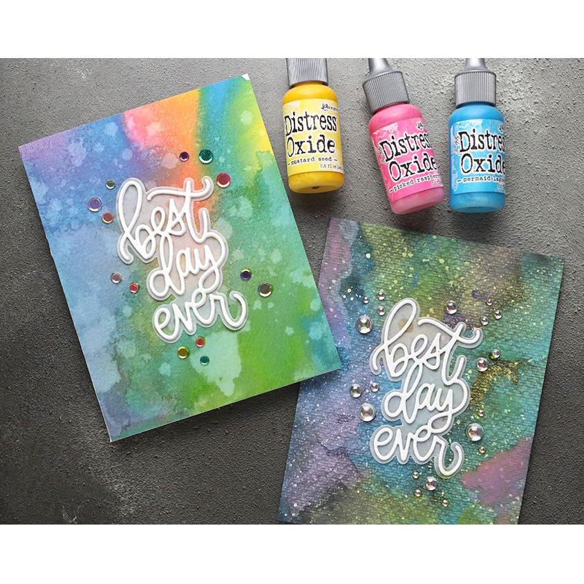 Tim Holtz Distress Mustard Seed Oxide Ink Pad And Reinker Bundle Ranger Best Day Ever Card | color-code:ALT01