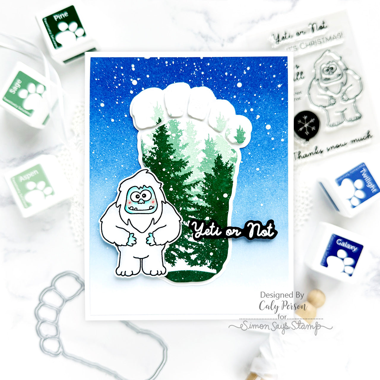 Simon Says Stamp Yeti Footprint Wafer Dies 1332sd Sugar and Spice Winter Card | color-code:ALT01