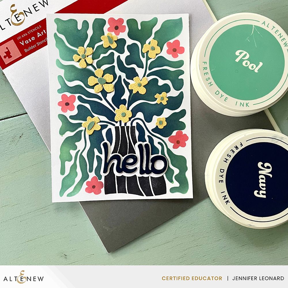 Altenew Vase Art Stencil Set ALT8030 hello