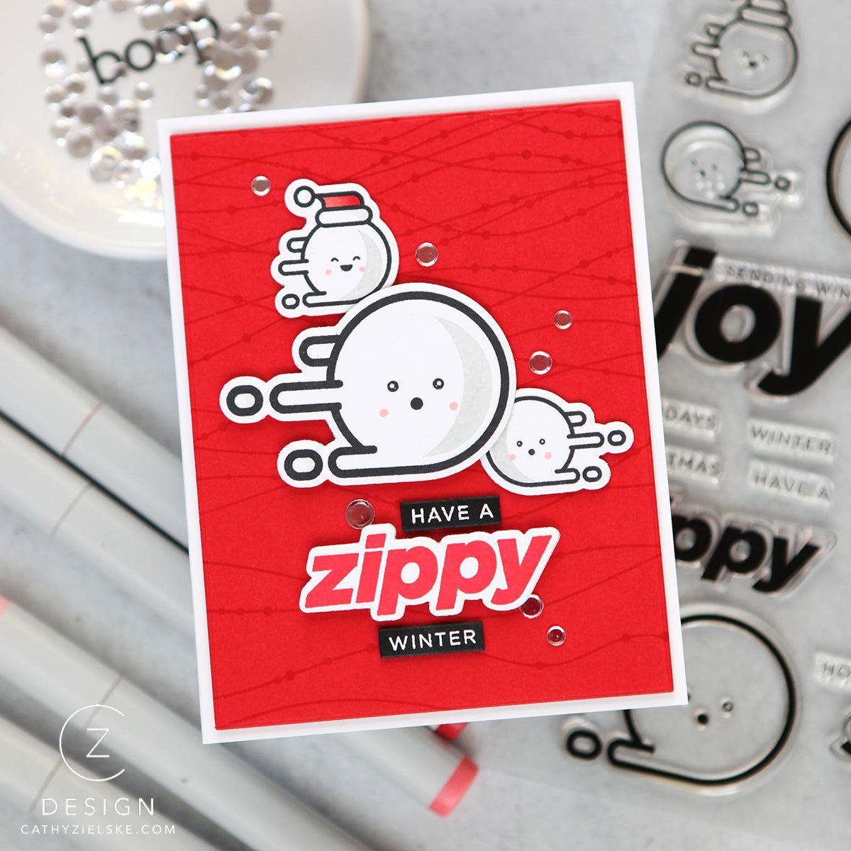 CZ Design Clear Stamps Zippy Winter cz286c Sweet Wishes Winter Card | color-code:ALT01