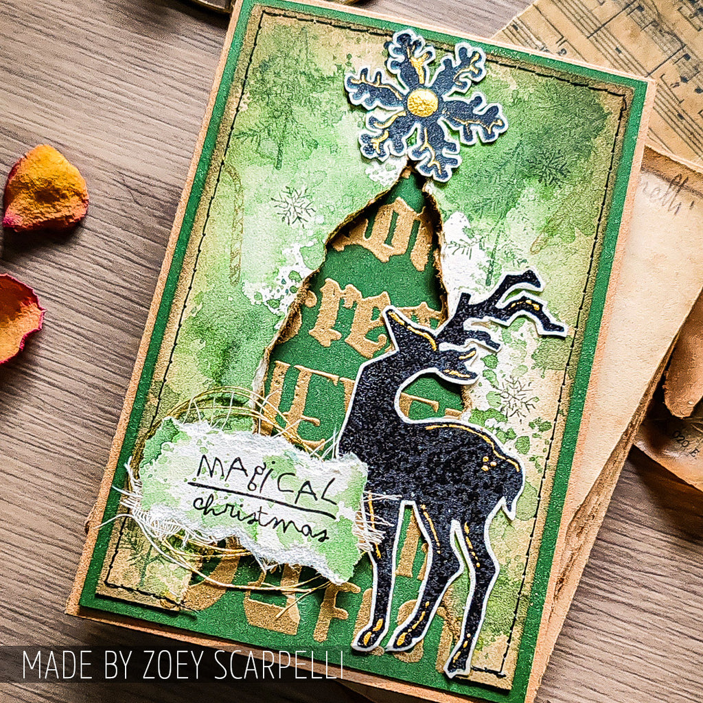 Tim Holtz Clear Stamps and Stencil Seasonal Scribble, Polkadot, Tinsel thmm136
