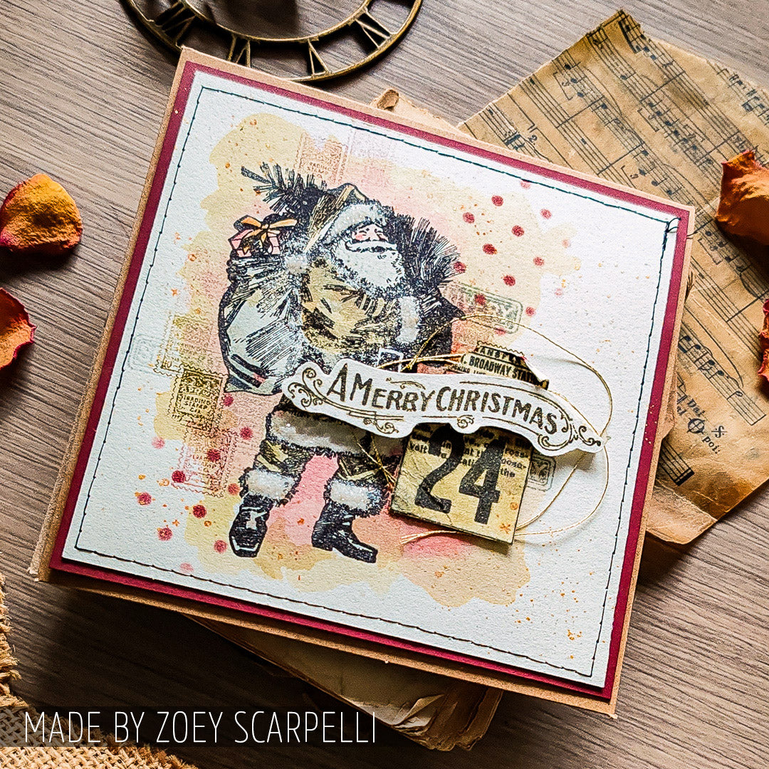 Tim Holtz Clear Stamps and Stencil Vintage Holiday, Sparkle, and Peppermint thmm131