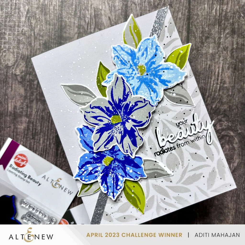 Altenew Mini Delight Radiating Beauty Stamp and Die Set alt8084bn beauty