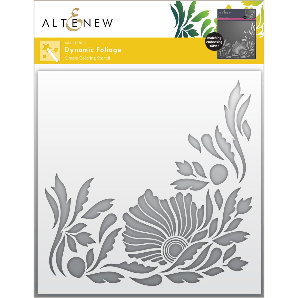 Altenew Dynamic Foliage Simple Coloring Stencil alt8214