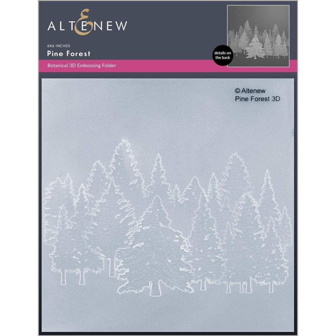 Altenew PINE FOREST 3D Embossing Folder ALT7339
