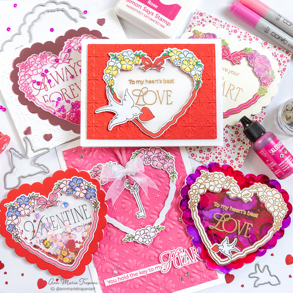 Simon Says Stamp Always and Forever Companions Wafer Dies 1246sdc To Be Loved Valentine's Day Cards