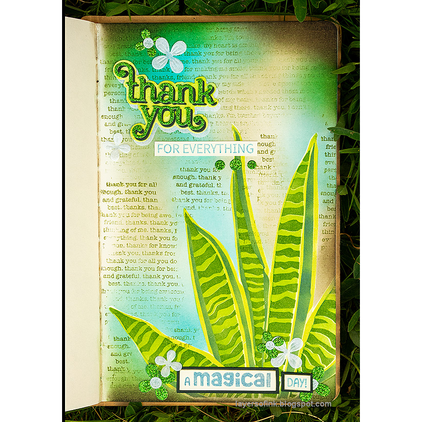 Simon Says Stamp Giggle Thank You Wafer Dies s1030 Moments in Time Art Journal Page | color-code:ALT04
