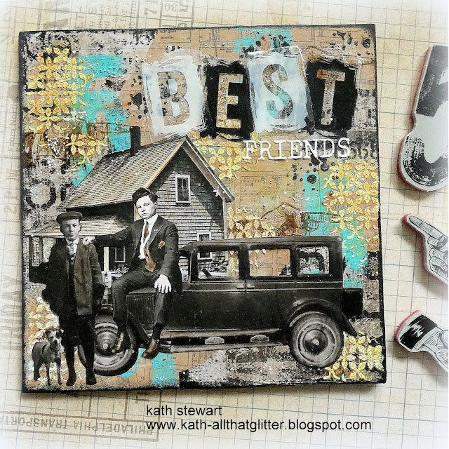 Tim Holtz MINI STENCIL SET 43 MST043 best friends | color-code:ALT01