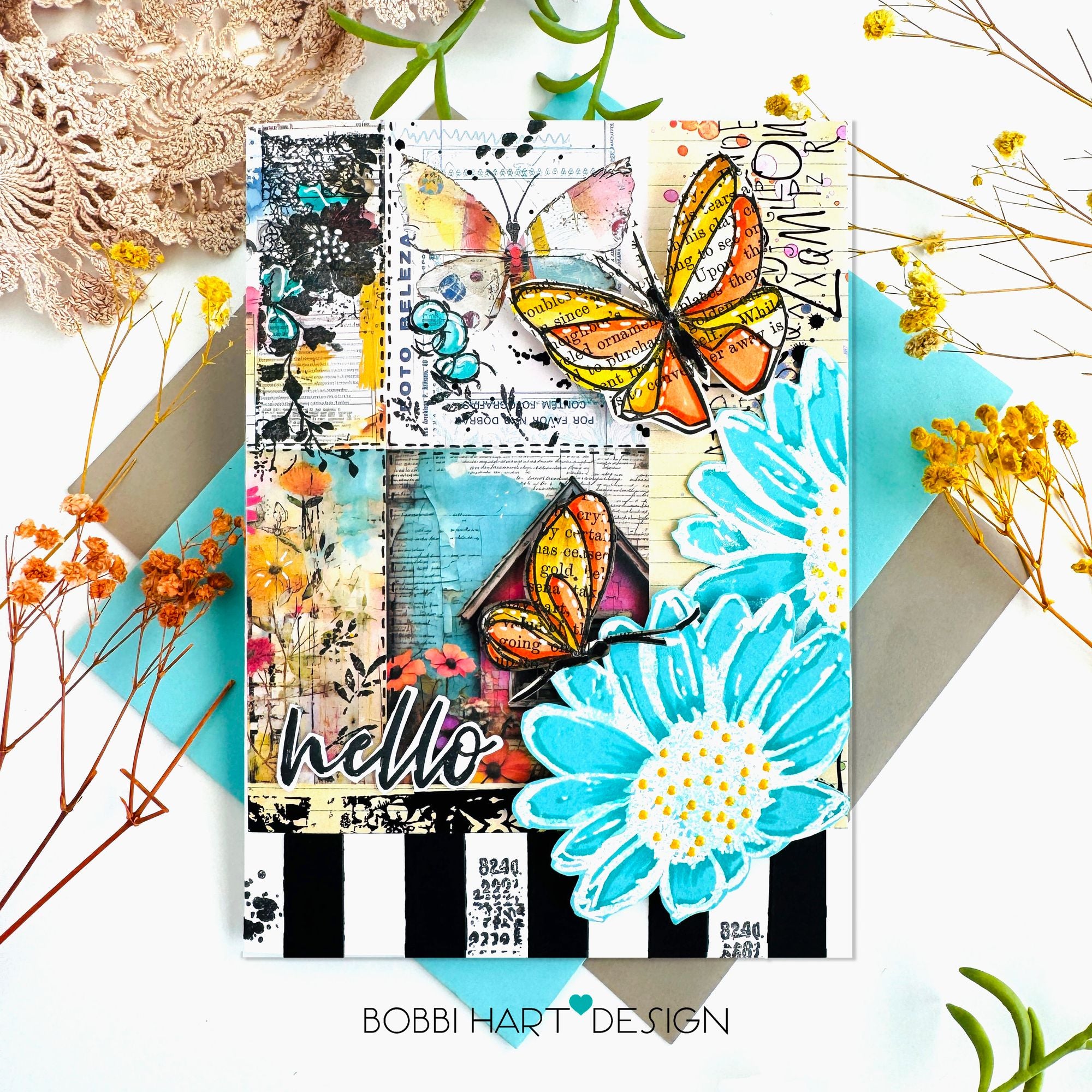 Simon Says Stamps and Dies A Little Artsy set1212la Hello Card