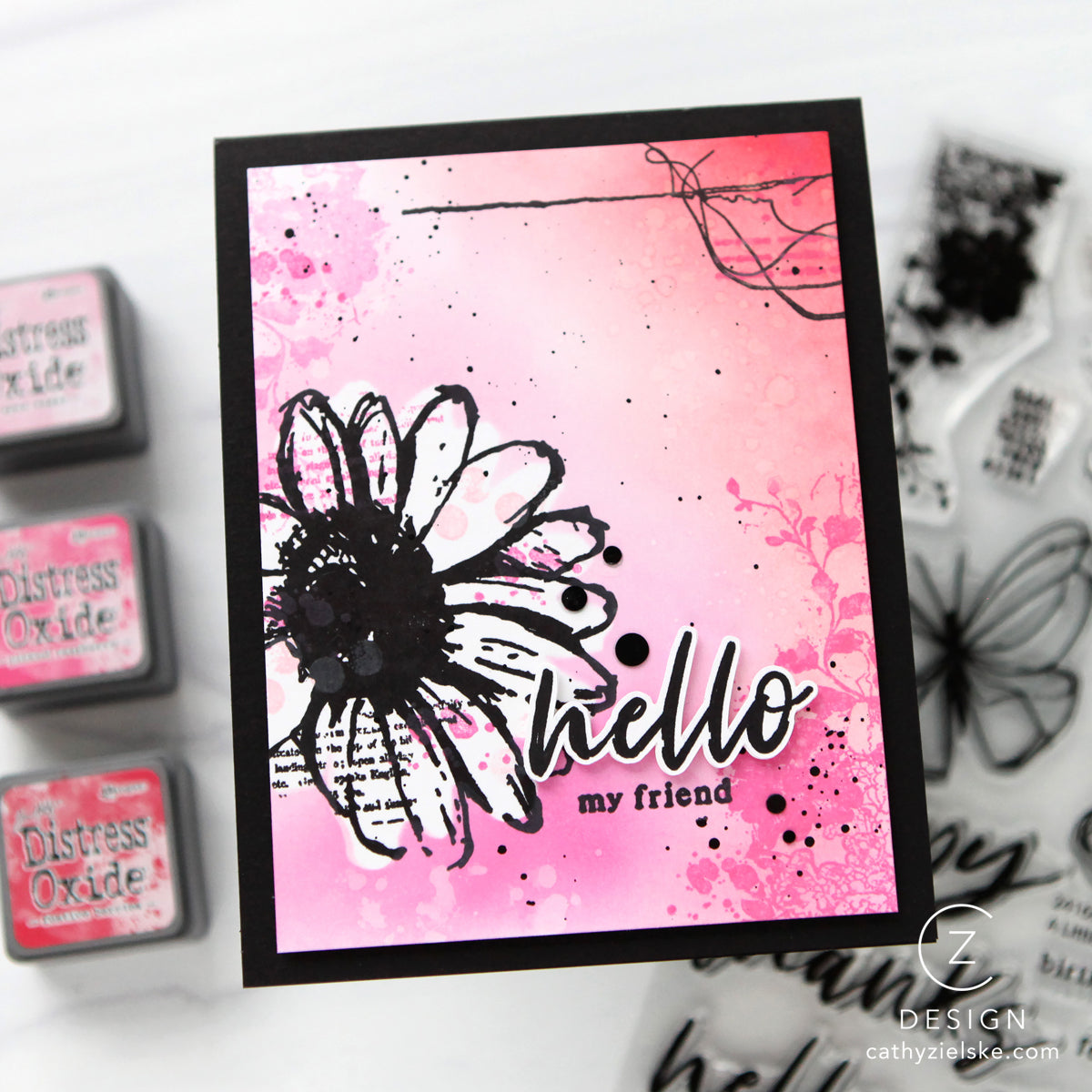 Simon Says Stamps Dies and Stencils A Little Artsy set1214la Hello Card