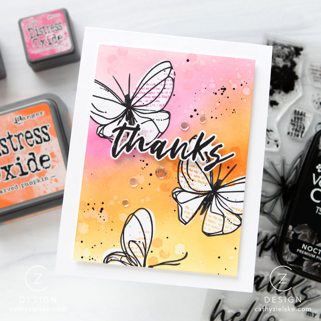 Simon Says Stamps Dies and Stencils A Little Artsy set1214la Thanks Card