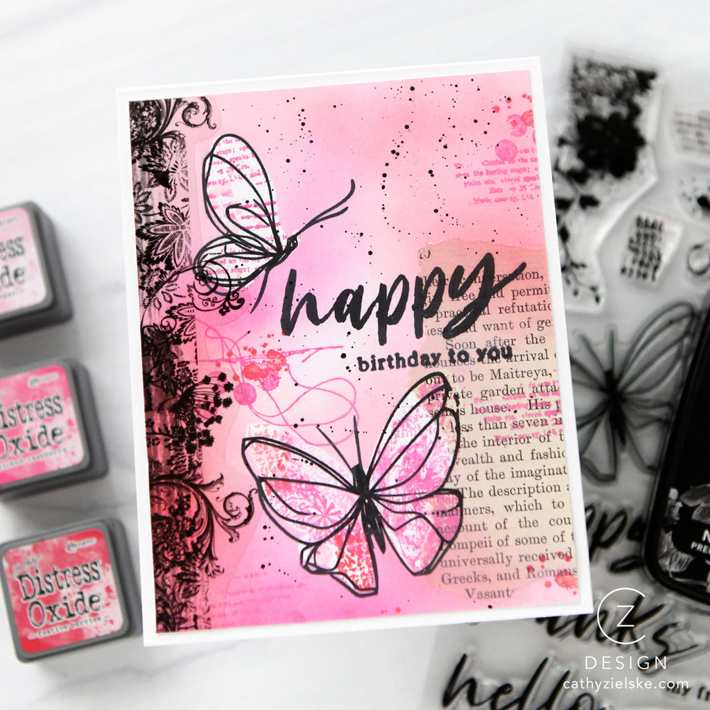 Simon Says Stamps Dies and Stencils A Little Artsy set1214la Birthday Card